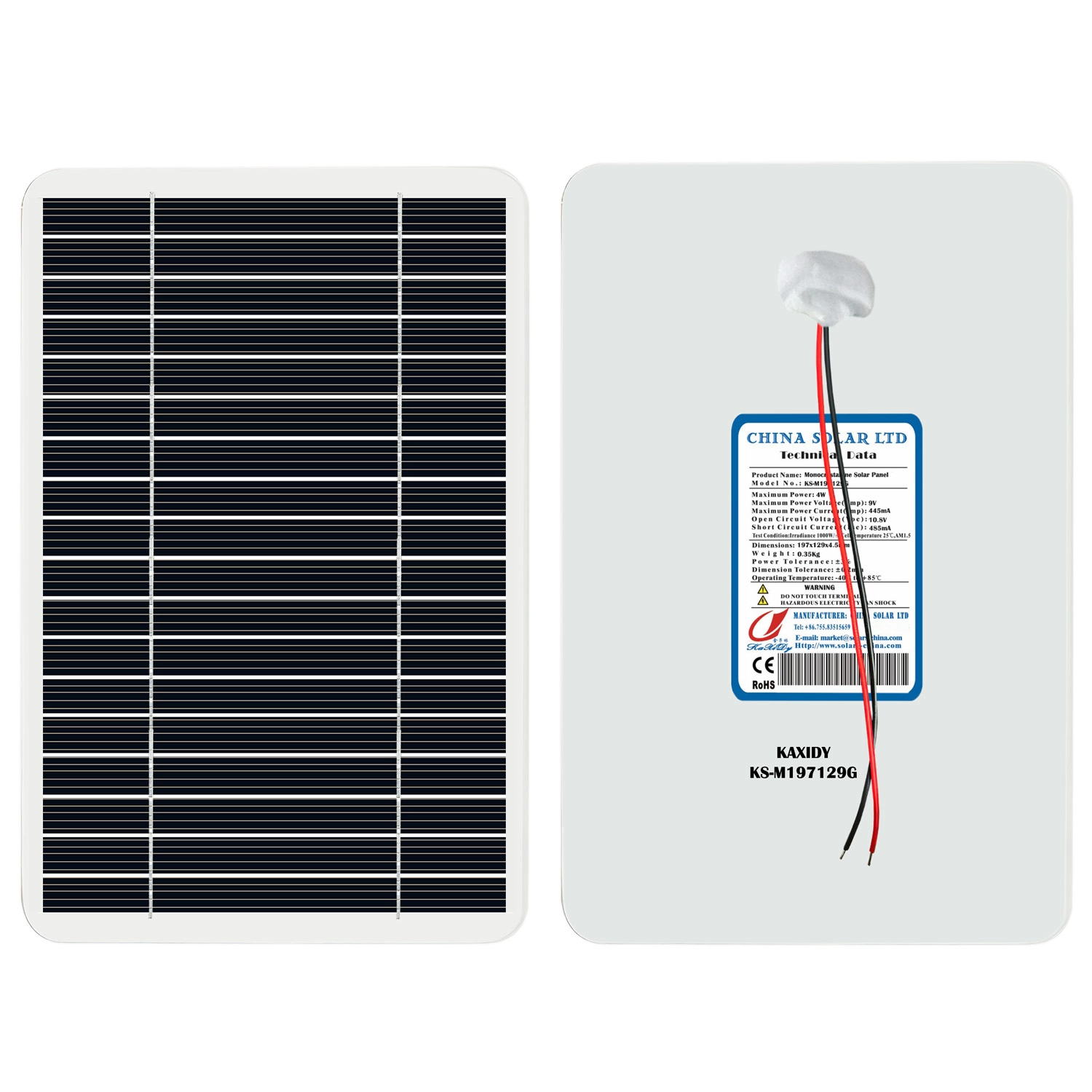 Fotovoltaik Güneş Paneli 4W 9V
