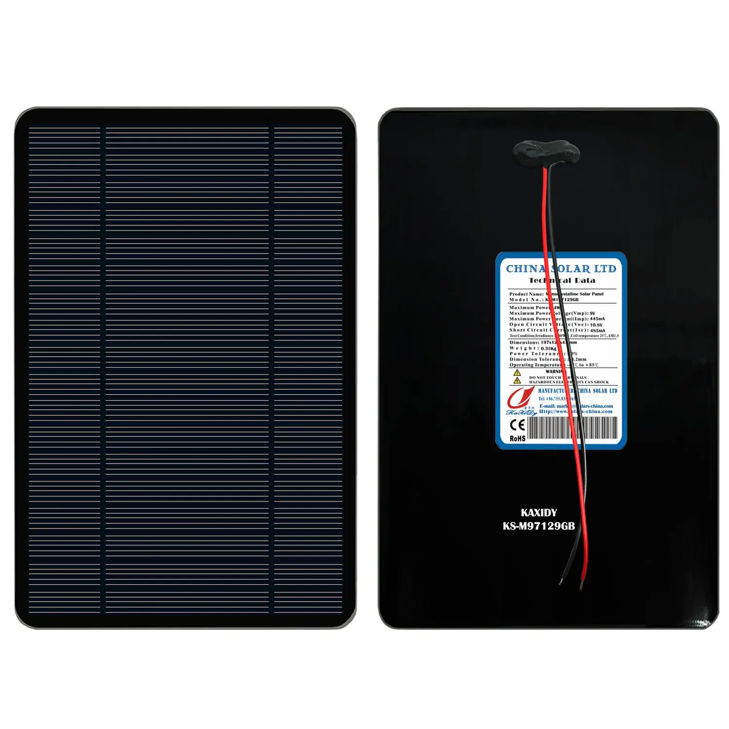Siyah Güneş Paneli 4W 9V
