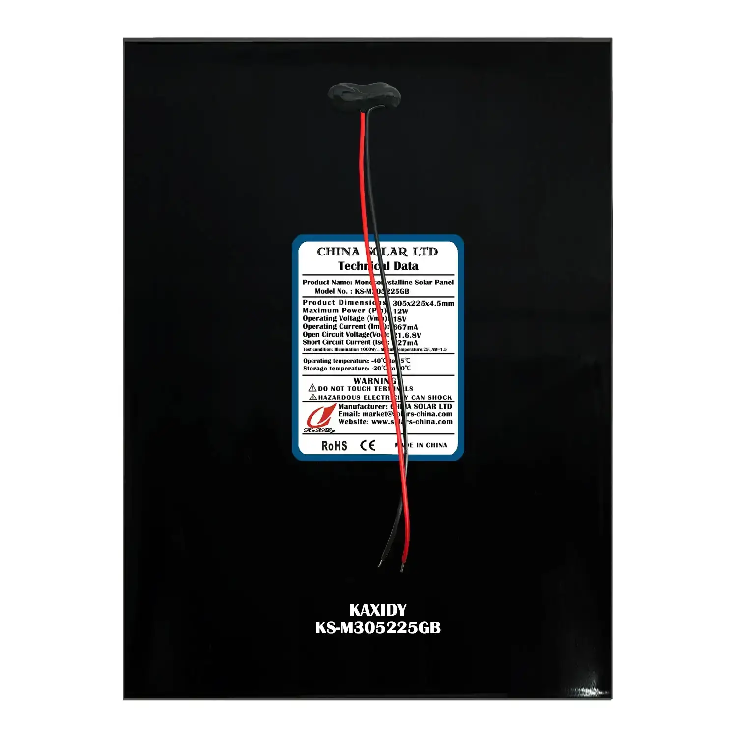 Siyah Fotovoltaik Panel 10W